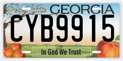 GA license plate CYB9915