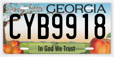 GA license plate CYB9918