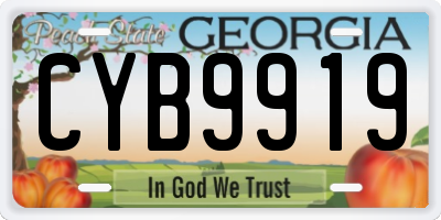 GA license plate CYB9919