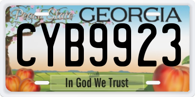 GA license plate CYB9923