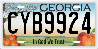 GA license plate CYB9924