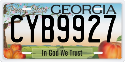 GA license plate CYB9927