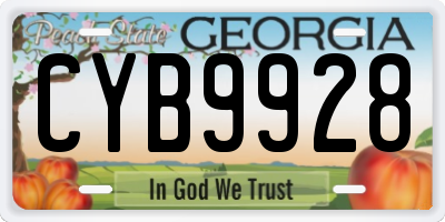 GA license plate CYB9928