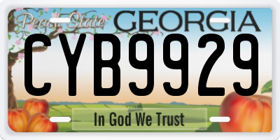 GA license plate CYB9929