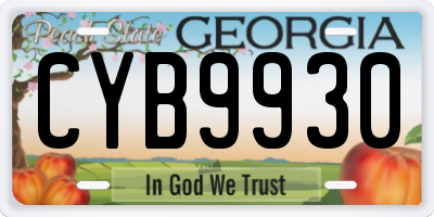 GA license plate CYB9930