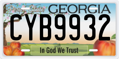 GA license plate CYB9932