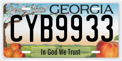 GA license plate CYB9933