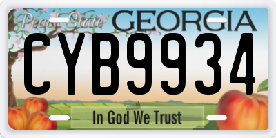 GA license plate CYB9934