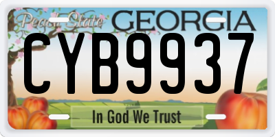 GA license plate CYB9937