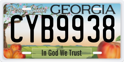 GA license plate CYB9938