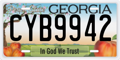 GA license plate CYB9942