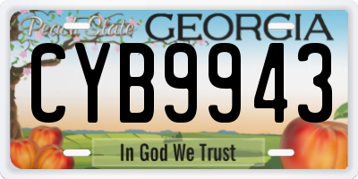 GA license plate CYB9943