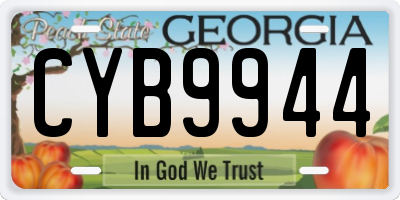 GA license plate CYB9944