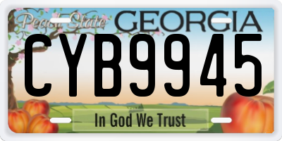 GA license plate CYB9945
