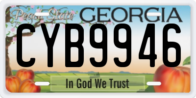 GA license plate CYB9946