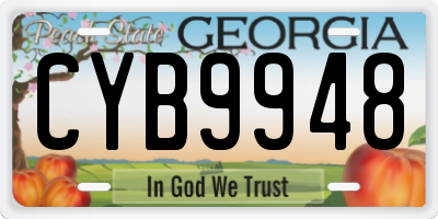 GA license plate CYB9948