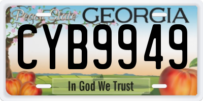 GA license plate CYB9949