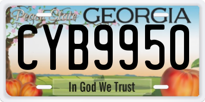 GA license plate CYB9950