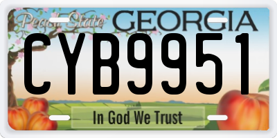 GA license plate CYB9951