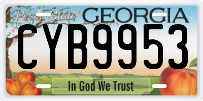 GA license plate CYB9953