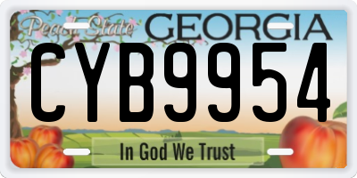 GA license plate CYB9954