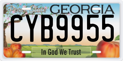 GA license plate CYB9955