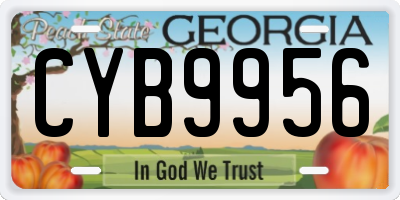 GA license plate CYB9956