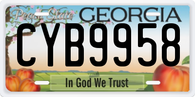 GA license plate CYB9958