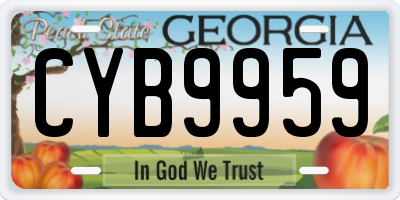GA license plate CYB9959