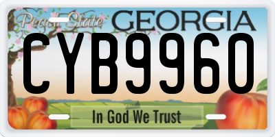 GA license plate CYB9960