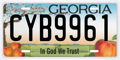 GA license plate CYB9961