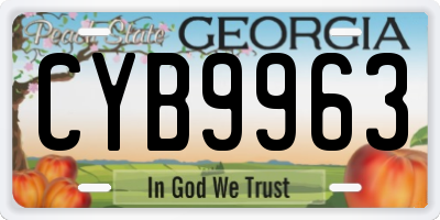 GA license plate CYB9963