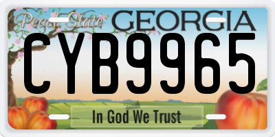 GA license plate CYB9965