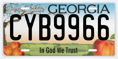 GA license plate CYB9966