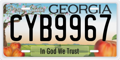 GA license plate CYB9967