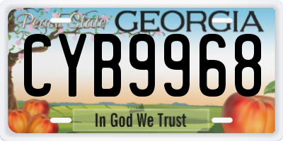 GA license plate CYB9968