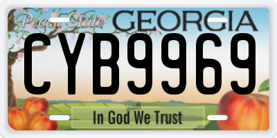 GA license plate CYB9969