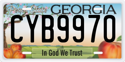 GA license plate CYB9970