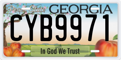 GA license plate CYB9971