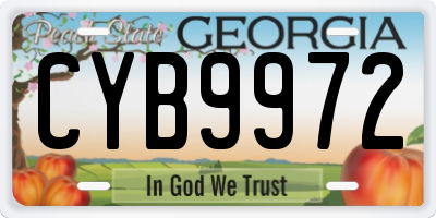 GA license plate CYB9972