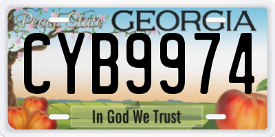 GA license plate CYB9974