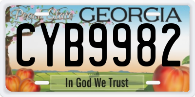 GA license plate CYB9982
