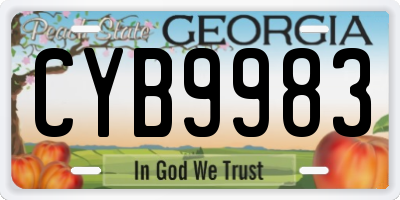 GA license plate CYB9983