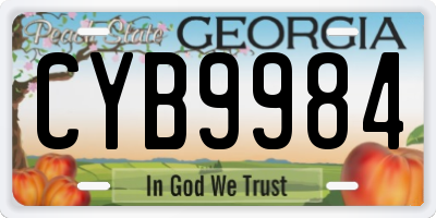 GA license plate CYB9984