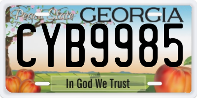 GA license plate CYB9985