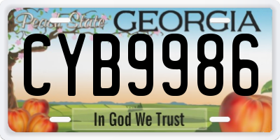 GA license plate CYB9986
