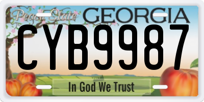 GA license plate CYB9987