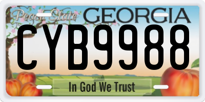GA license plate CYB9988