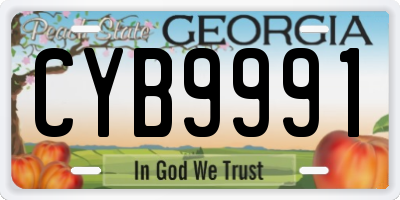 GA license plate CYB9991