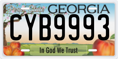 GA license plate CYB9993